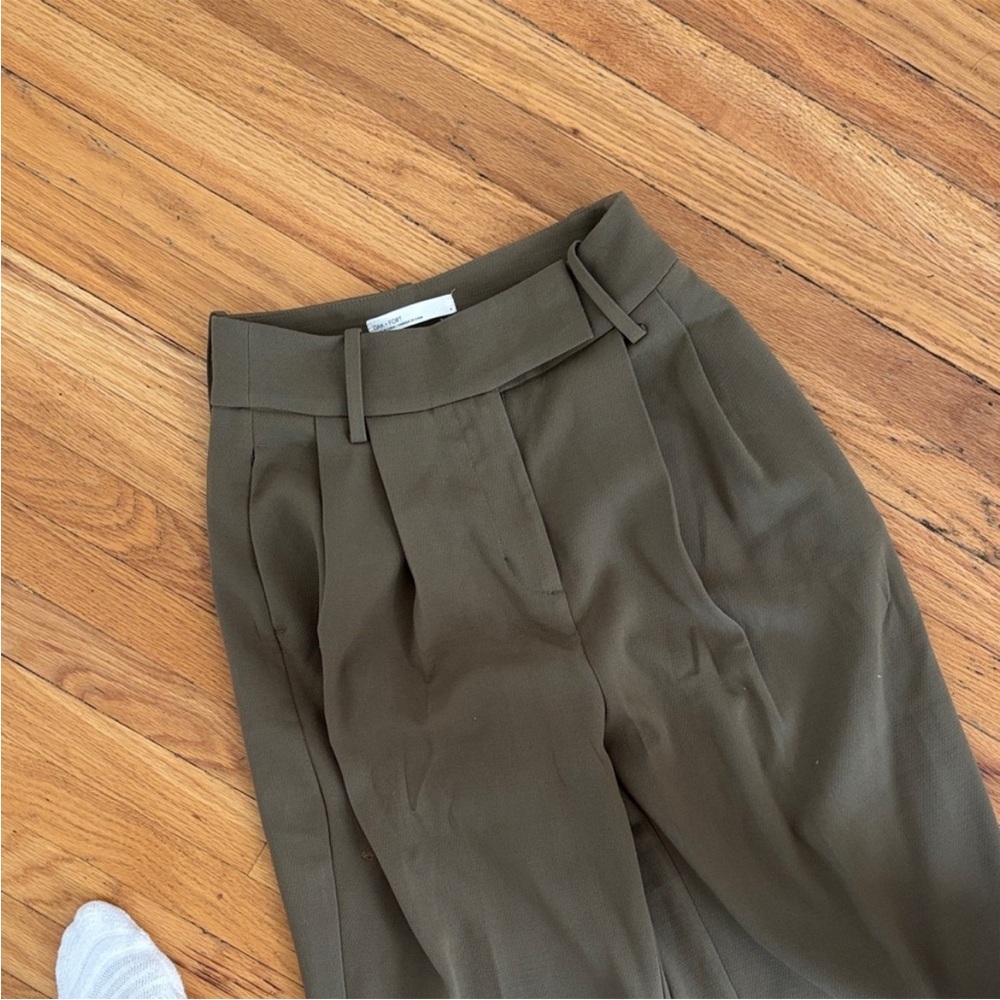 OAK + FORT Olive Green Wide-Leg Trousers